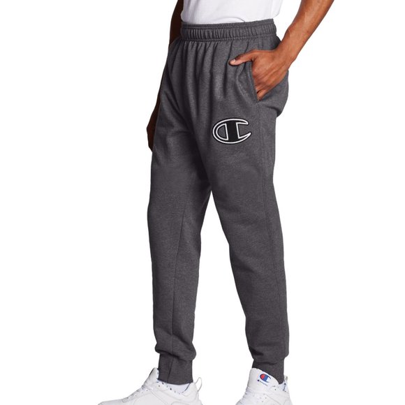 Like New Champion Men's Powerblend Applique Joggers, Small. Dk Gray - Picture 2 of 8